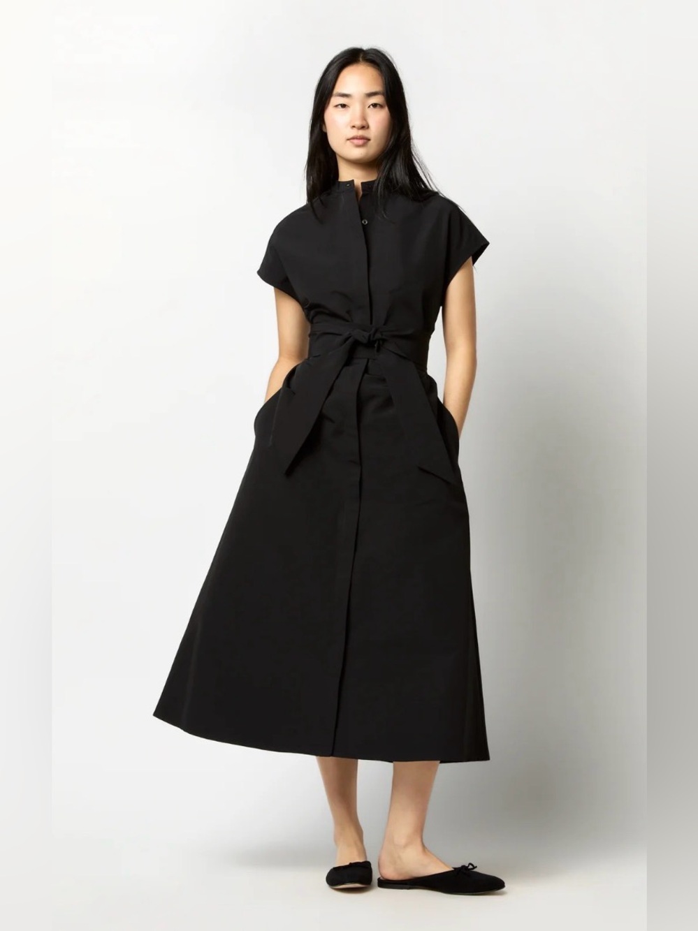 Ann Mashburn Gianna Maxi Shirtdress Black XS